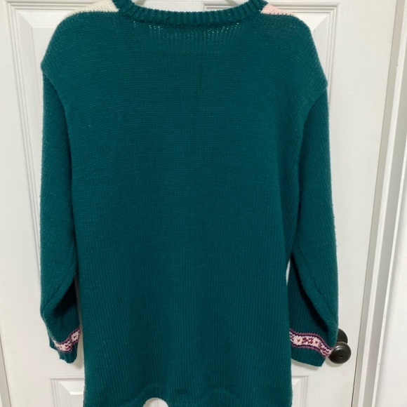 Karen Scott Women's Holiday Cardigan - Green, Pink, Cream Size 2X - Picture 8 of 10